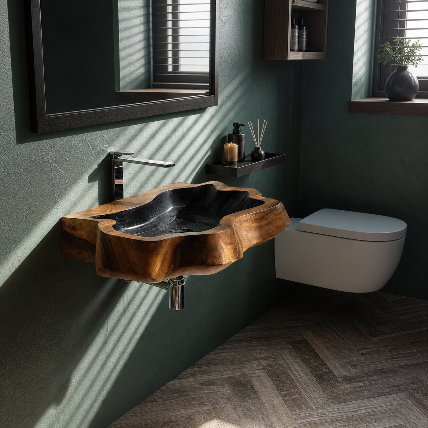 Farmhouse Wall Mounted Wooden Bathroom Sink For Classic Bathroom Design - product view 6