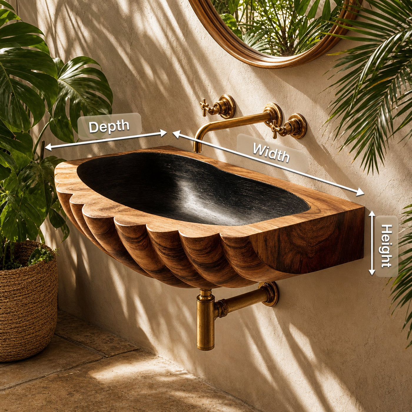 Farmhouse Wall Mounted Wooden Bathroom Sink For Rustic Bathroom Decor - product view 8