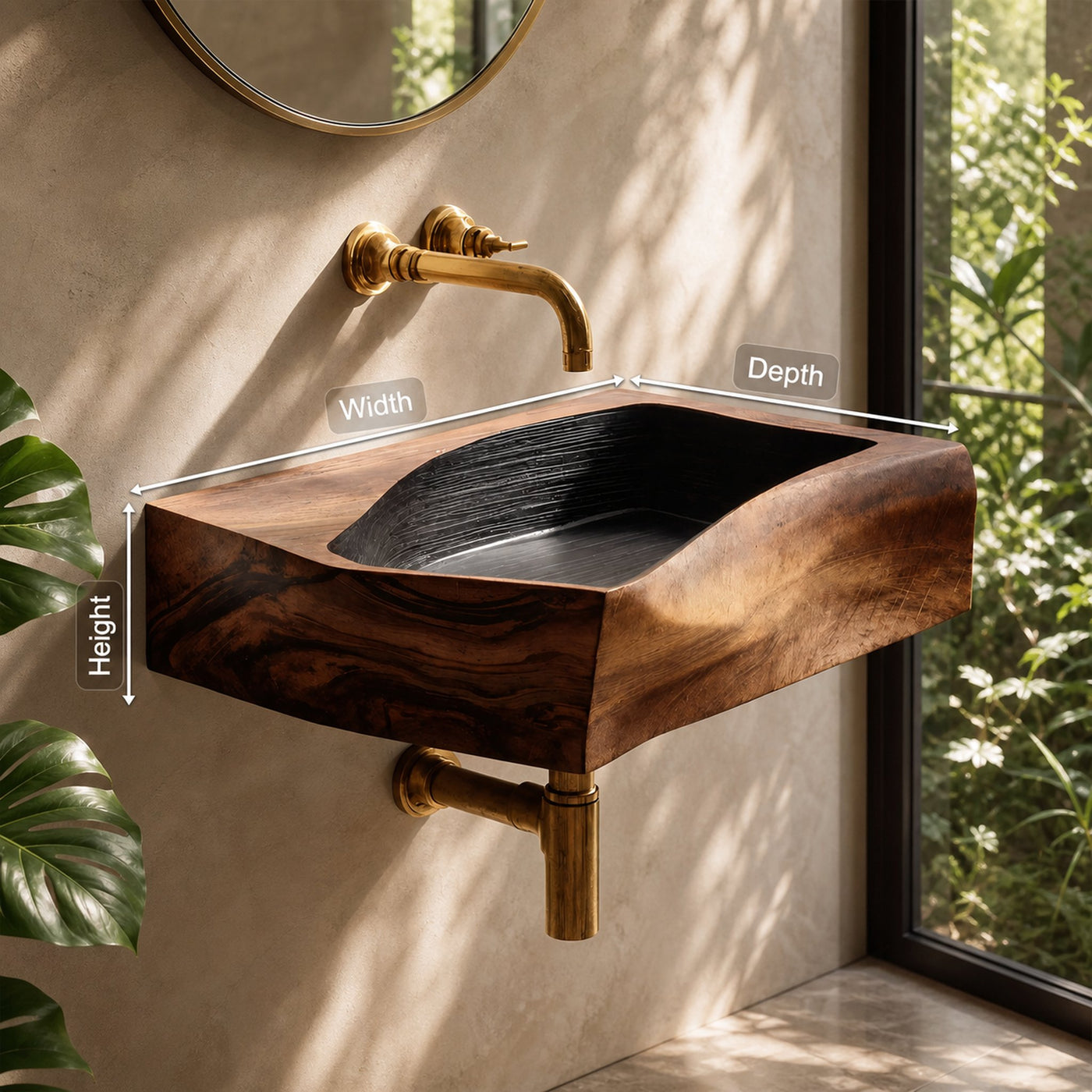 Farmhouse Wall Mounted Wooden Bathroom Sink For Warm Bathroom Decor - product view 8
