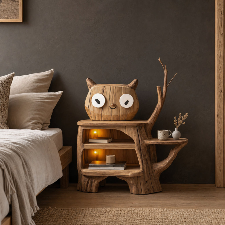 Farmhouse Wood Side Table For Cozy Bedroom Corners
