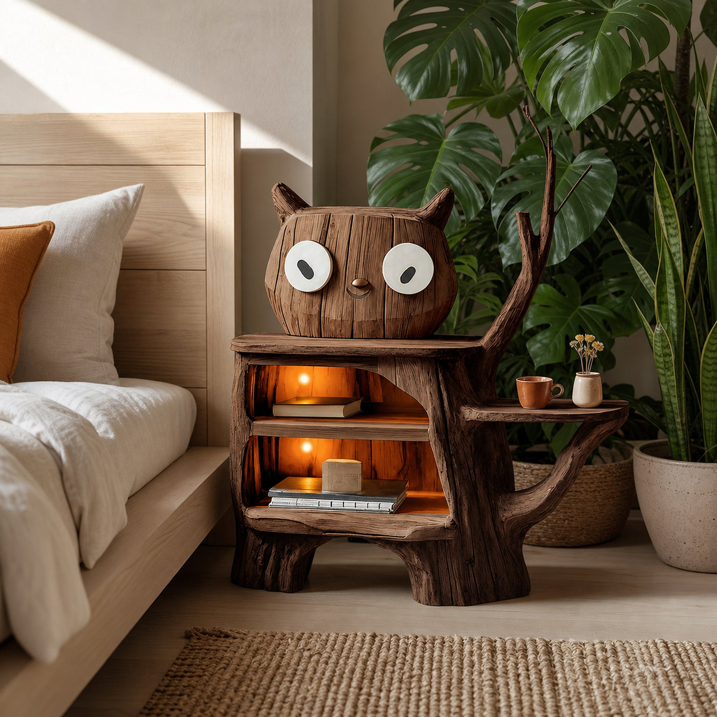 Farmhouse Wood Side Table For Cozy Bedroom Corners - product view 7