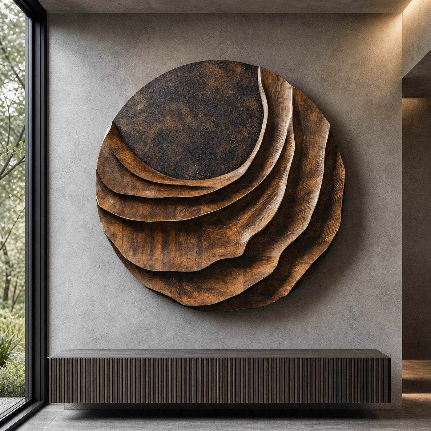 Farmhouse Wood Wall Sculpture For Living Room Interior
