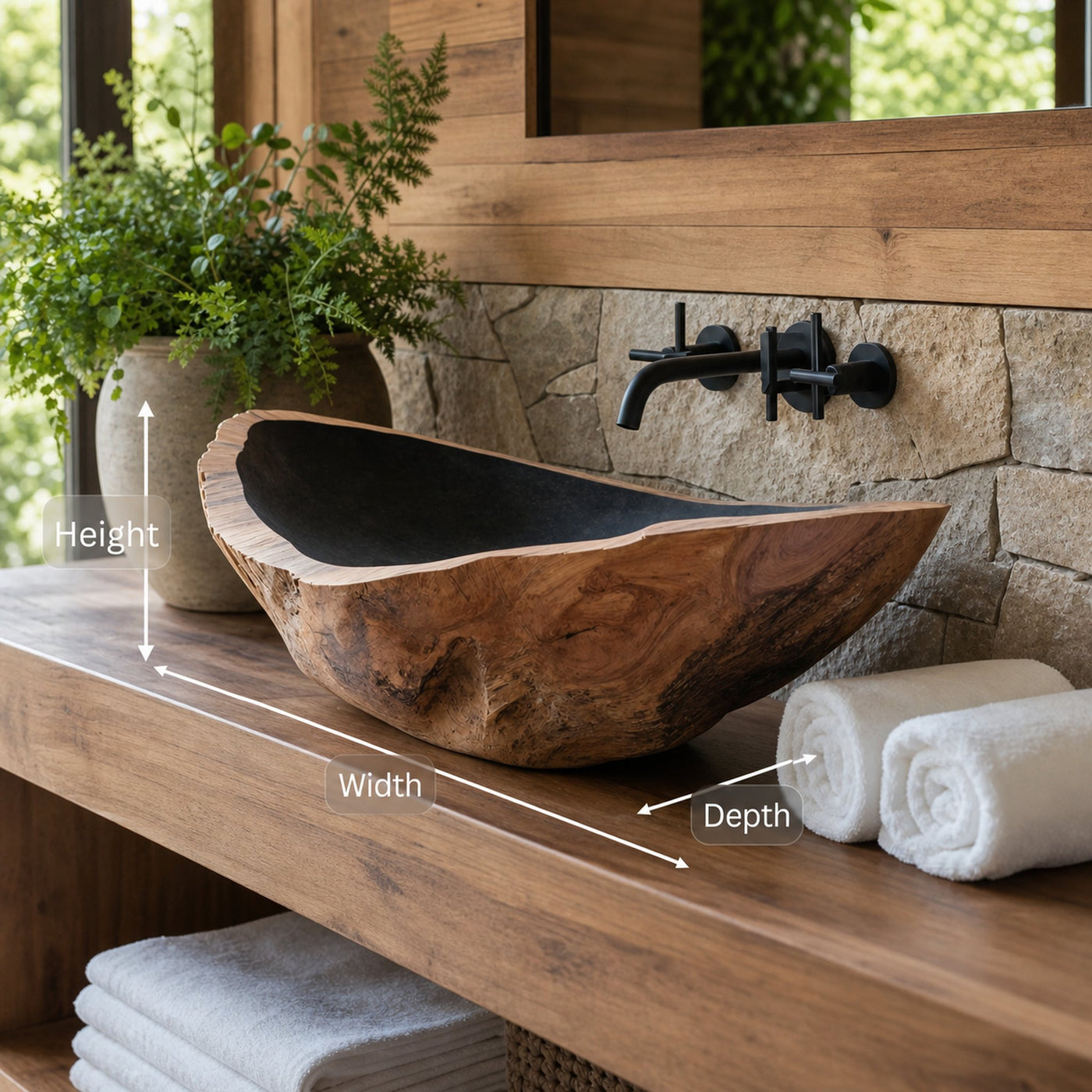 Farmhouse Wood Wash Basin For Country Style Bathroom - product view 8