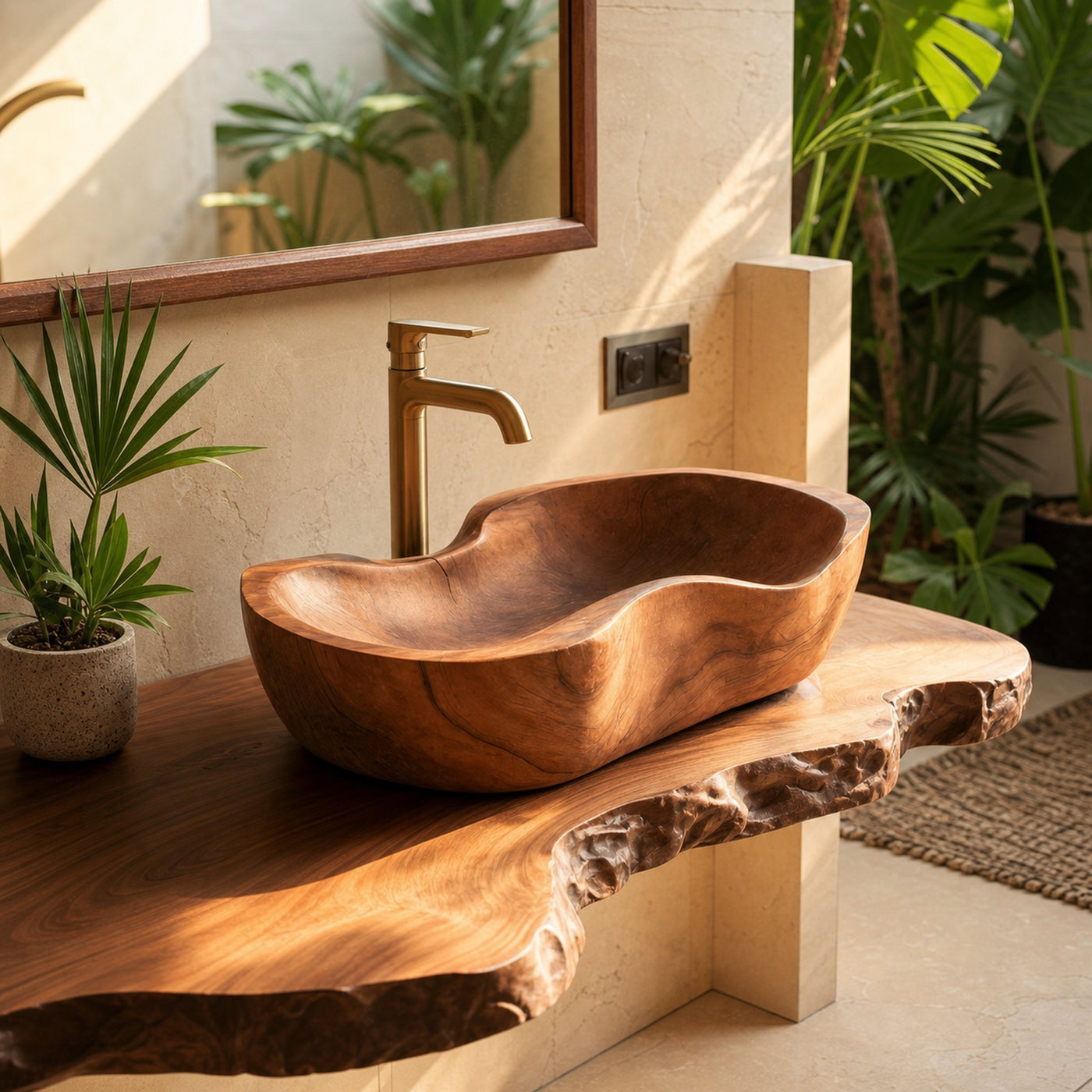 Farmhouse Wood Wash Basin Natural Style For Bathroom - product view 6