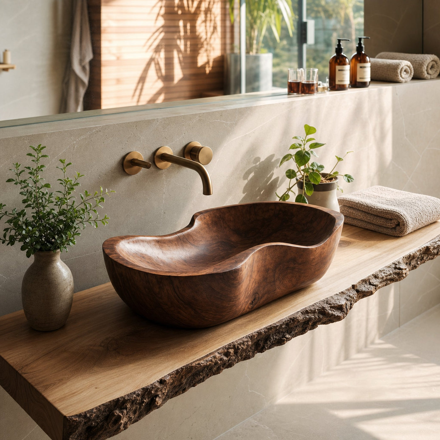 Farmhouse Wood Wash Basin Natural Style For Bathroom - product view 7