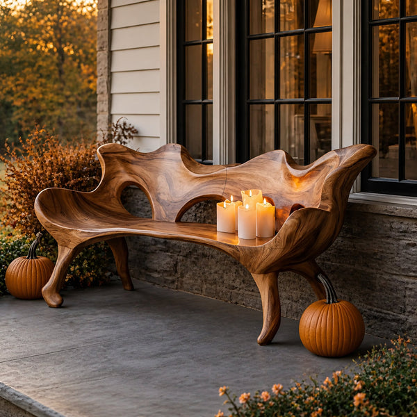 Farmhouse Wooden Bench For Living Room Rustic Furniture Decor