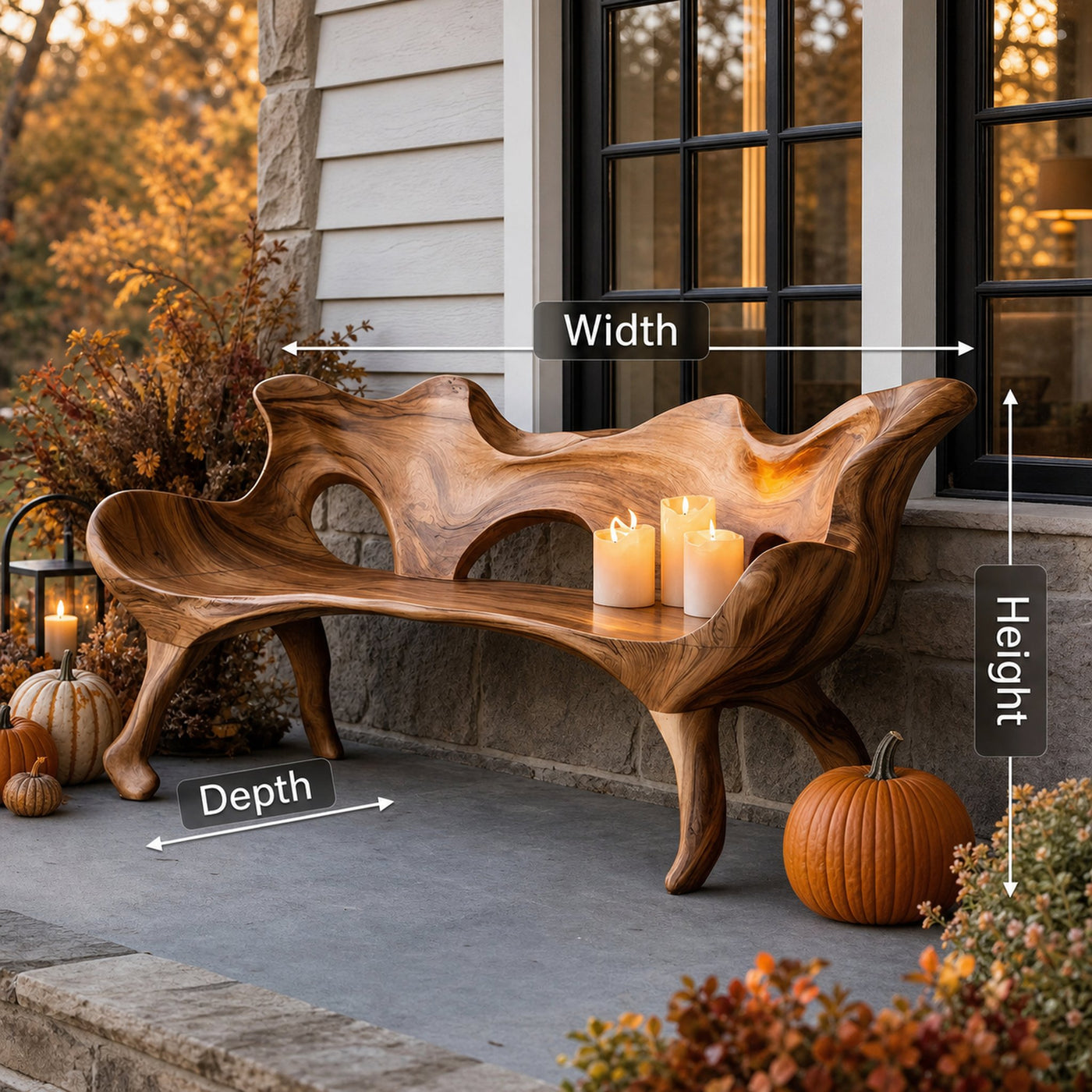 Farmhouse Wooden Bench For Living Room Rustic Furniture Decor - product view 8