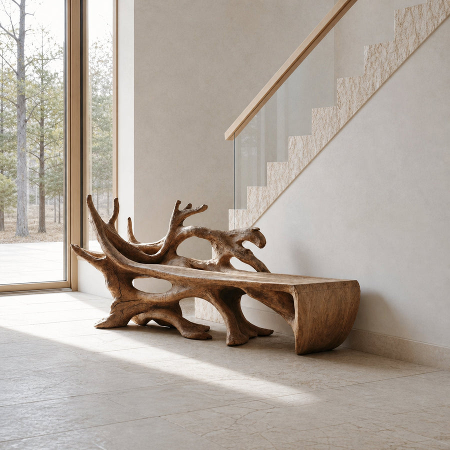 Farmhouse Wooden Bench Outdoor Seating For Classic Porches
