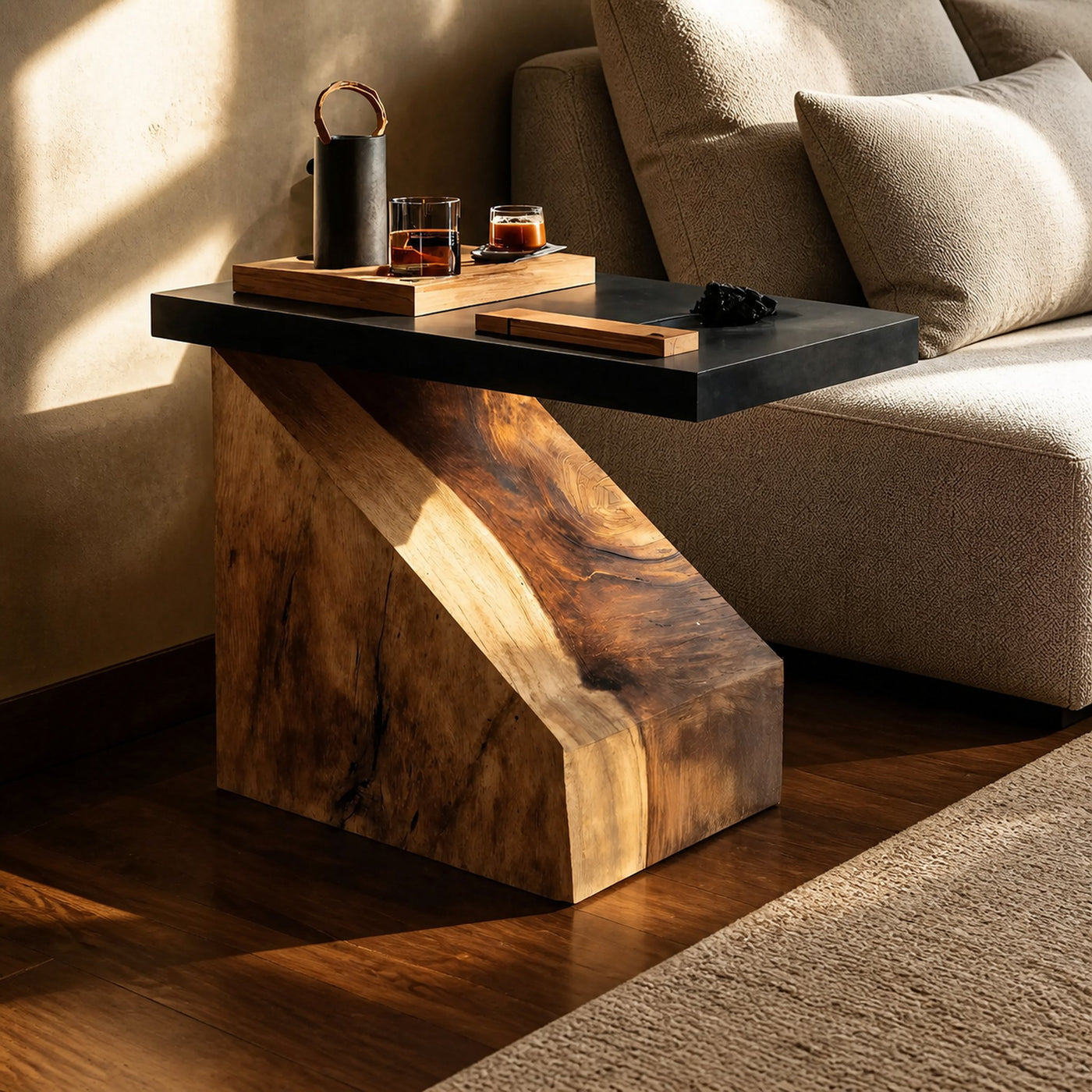 Farmhouse Wooden Side Table For Country Home Design
