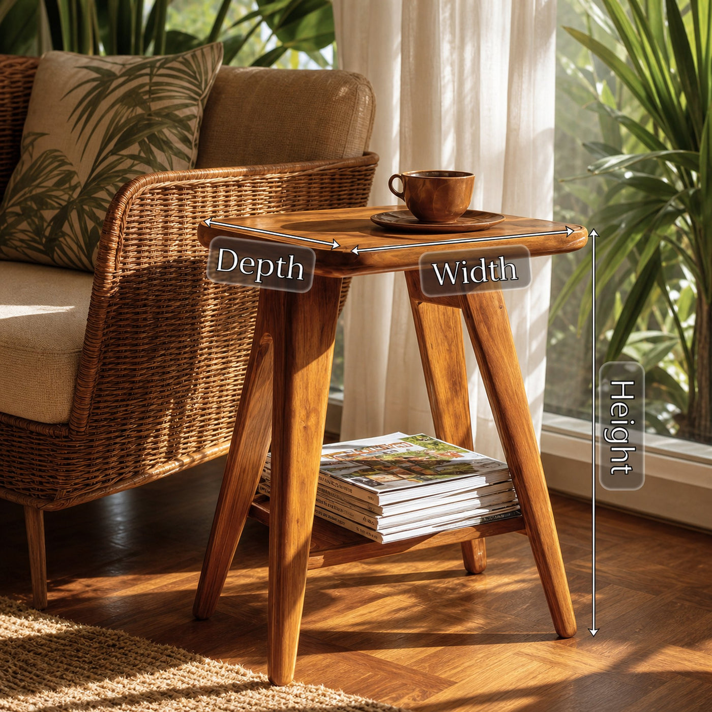 Farmhouse Wooden Side Table For Living Room Furniture Design - product view 6