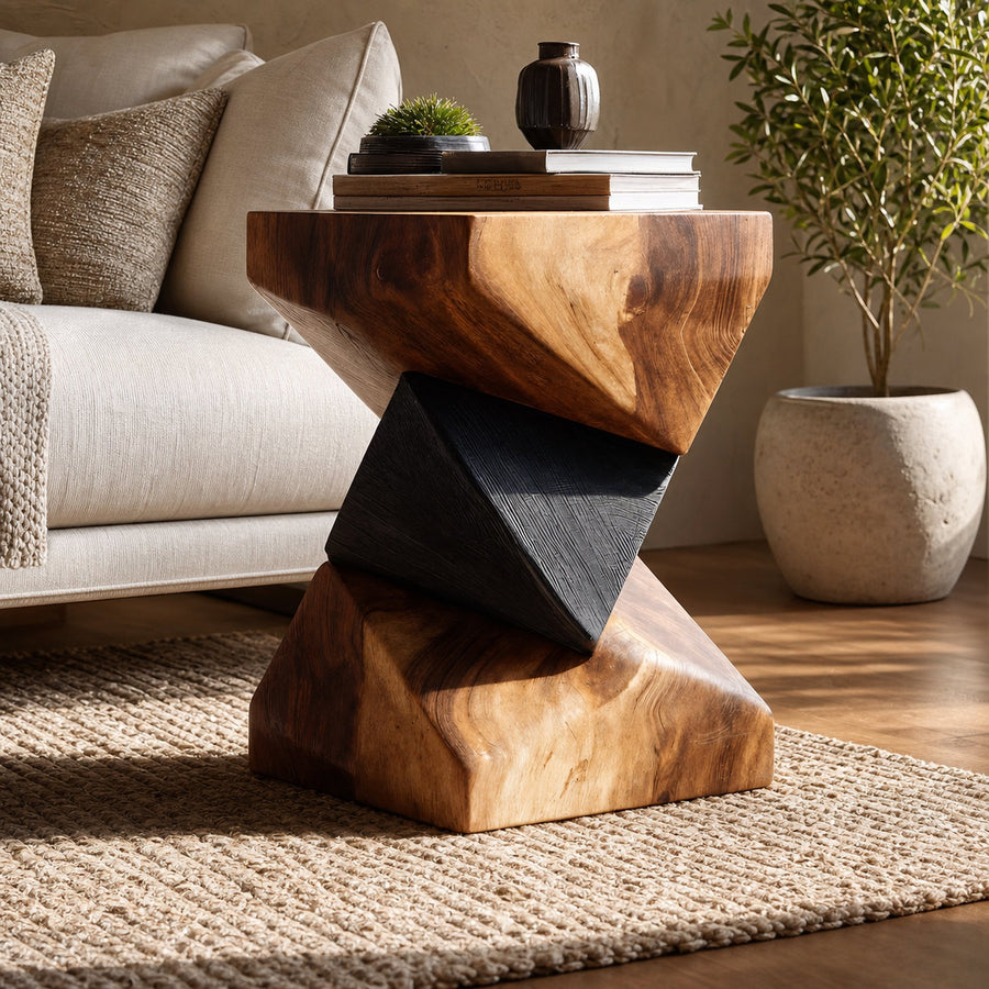 Farmhouse Wooden Side Table For Modern Farmhouse Decor