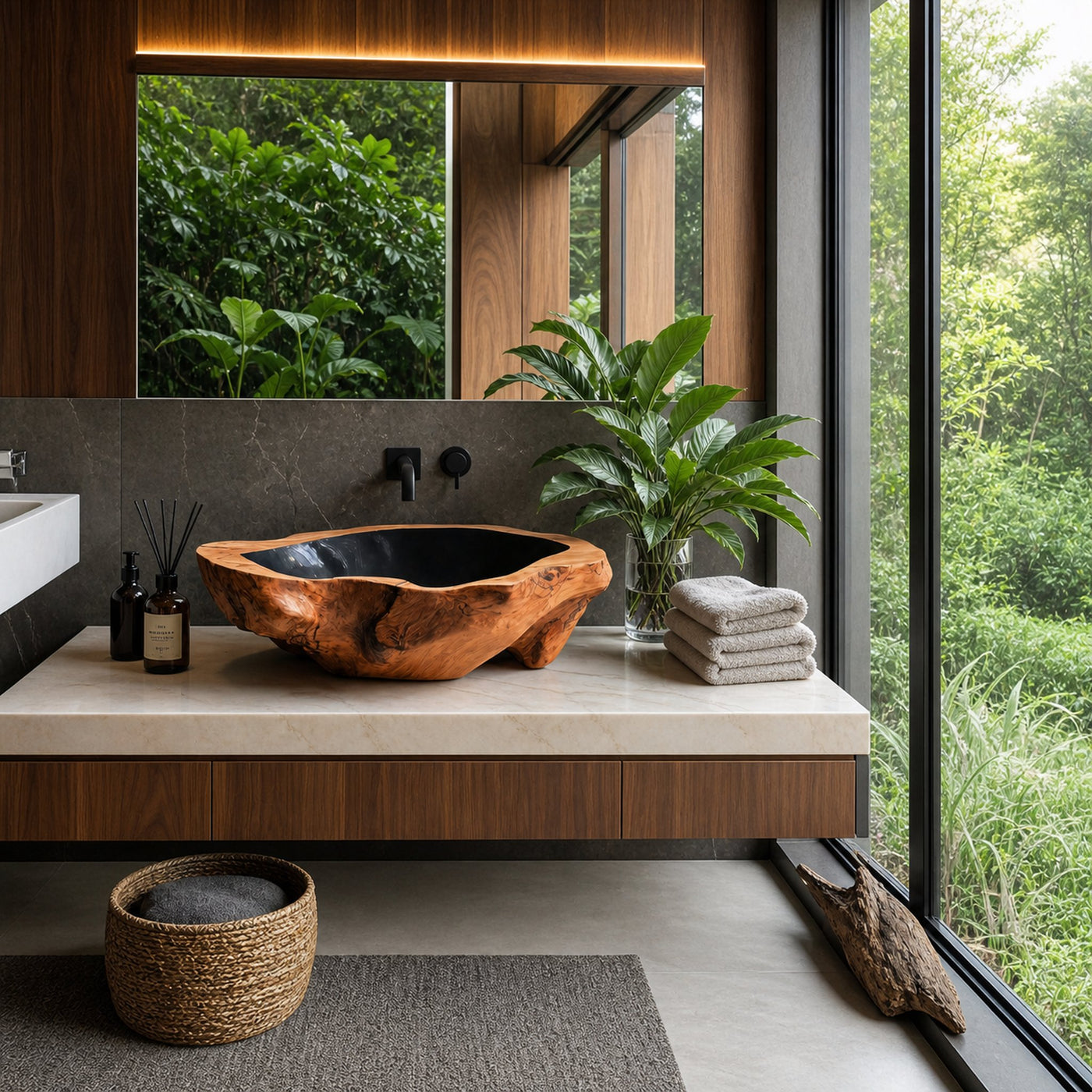 Farmhouse Wooden Vessel Sink For Bathroom - product view 6