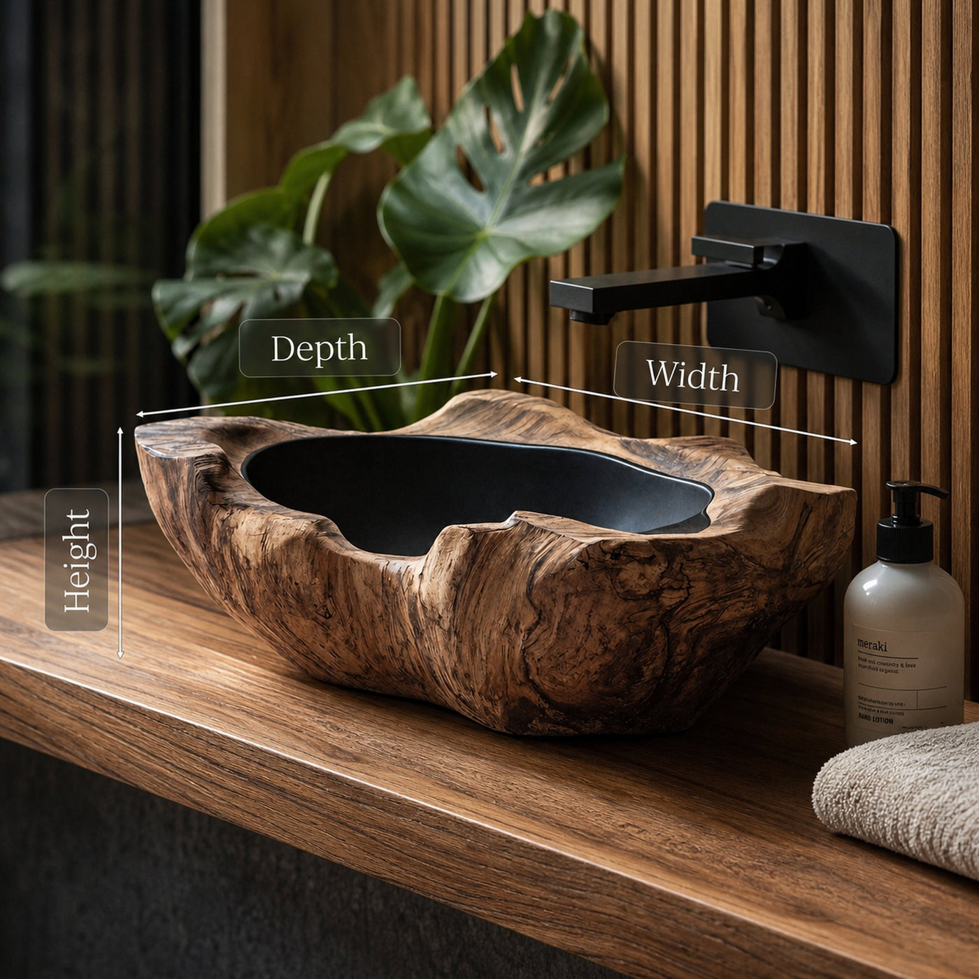 Farmhouse Wooden Vessel Sink For Cozy Bathroom Decor - product view 6