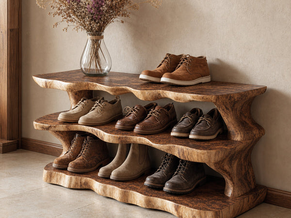 Floating Style Wooden Shoe Bench For Entryway Living Room