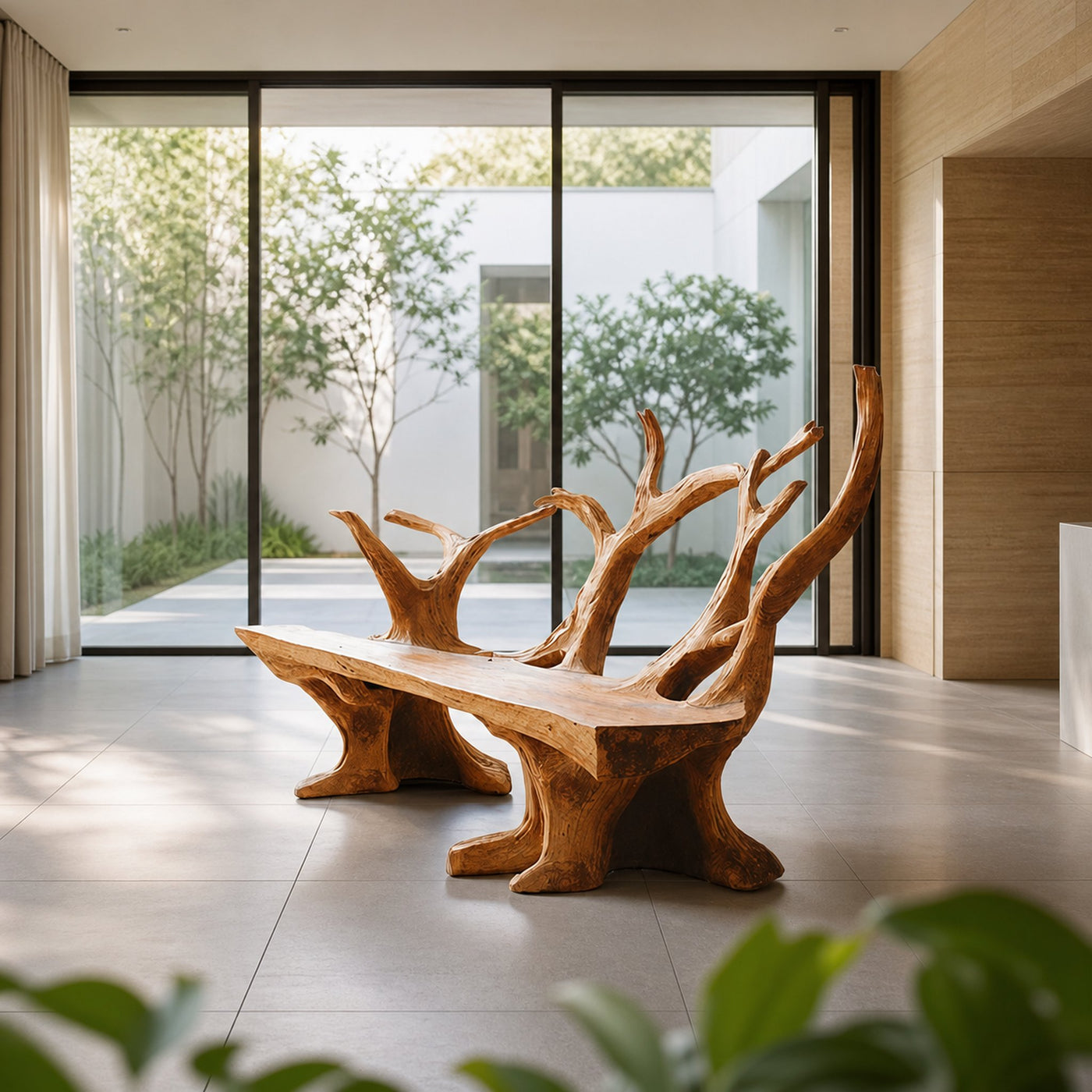 Handcrafted Branch Bench For Living Room Statement Pieces - product view 6
