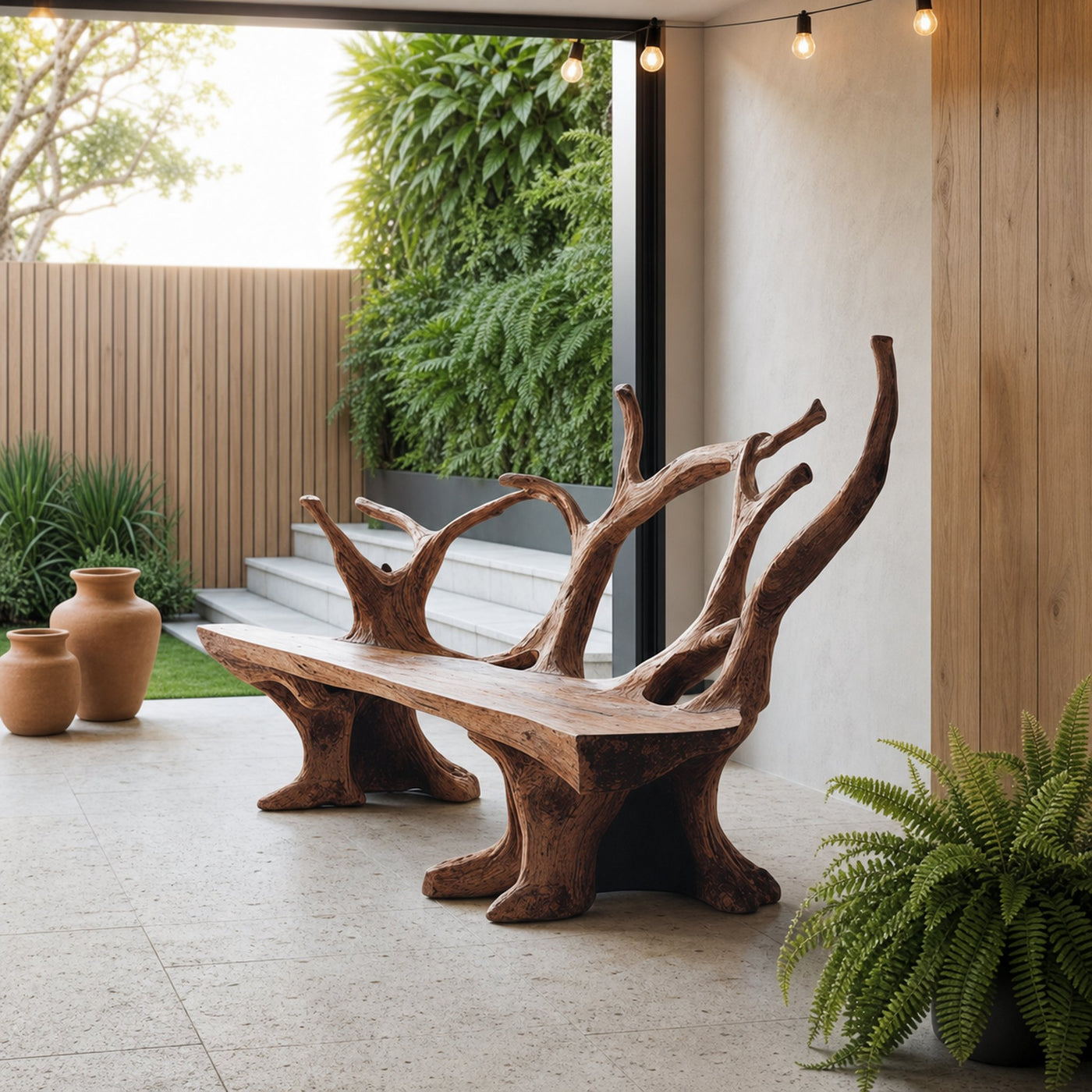 Handcrafted Branch Bench For Living Room Statement Pieces - product view 7