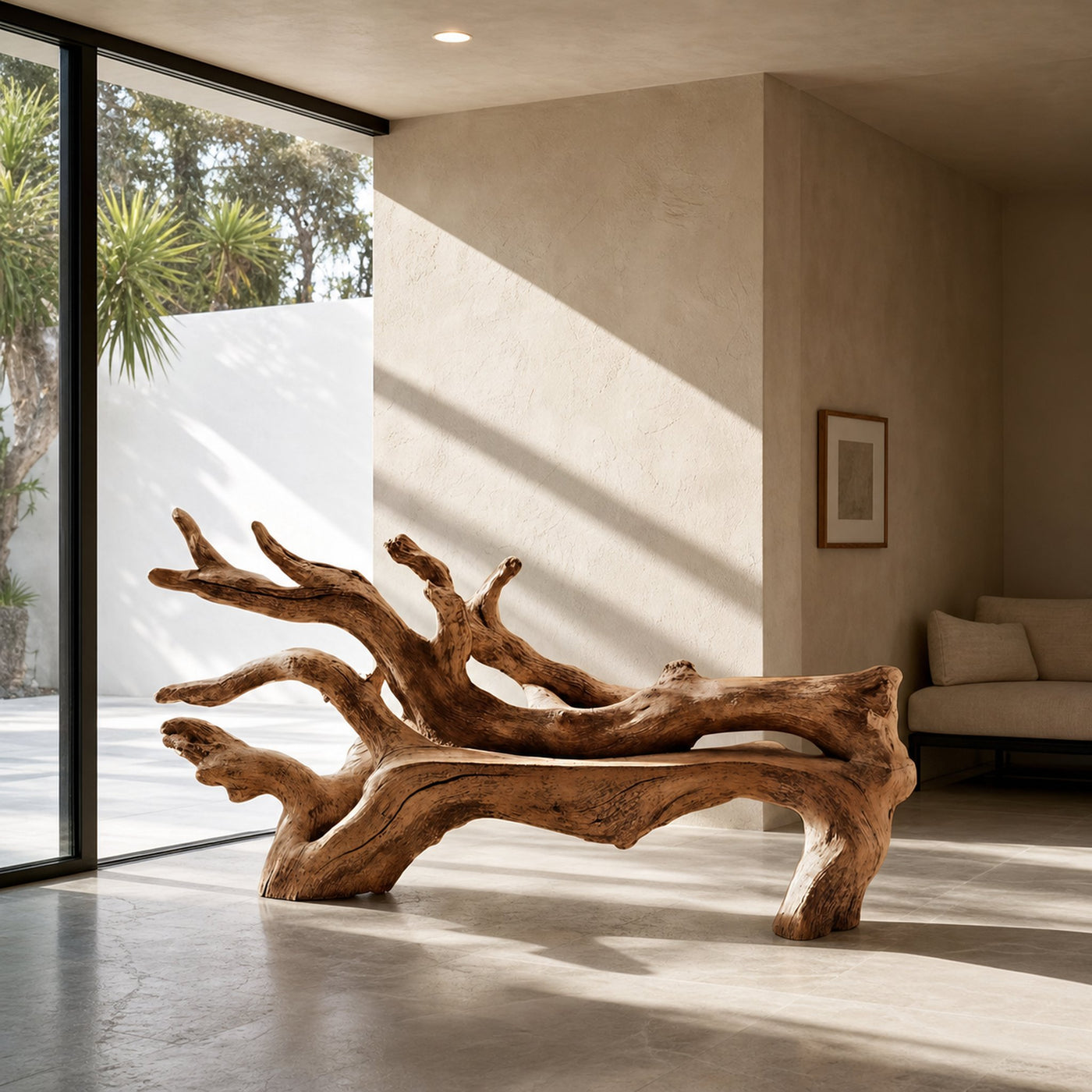 Handcrafted Branch Bench For Versatile Living Room Seating - product view 6