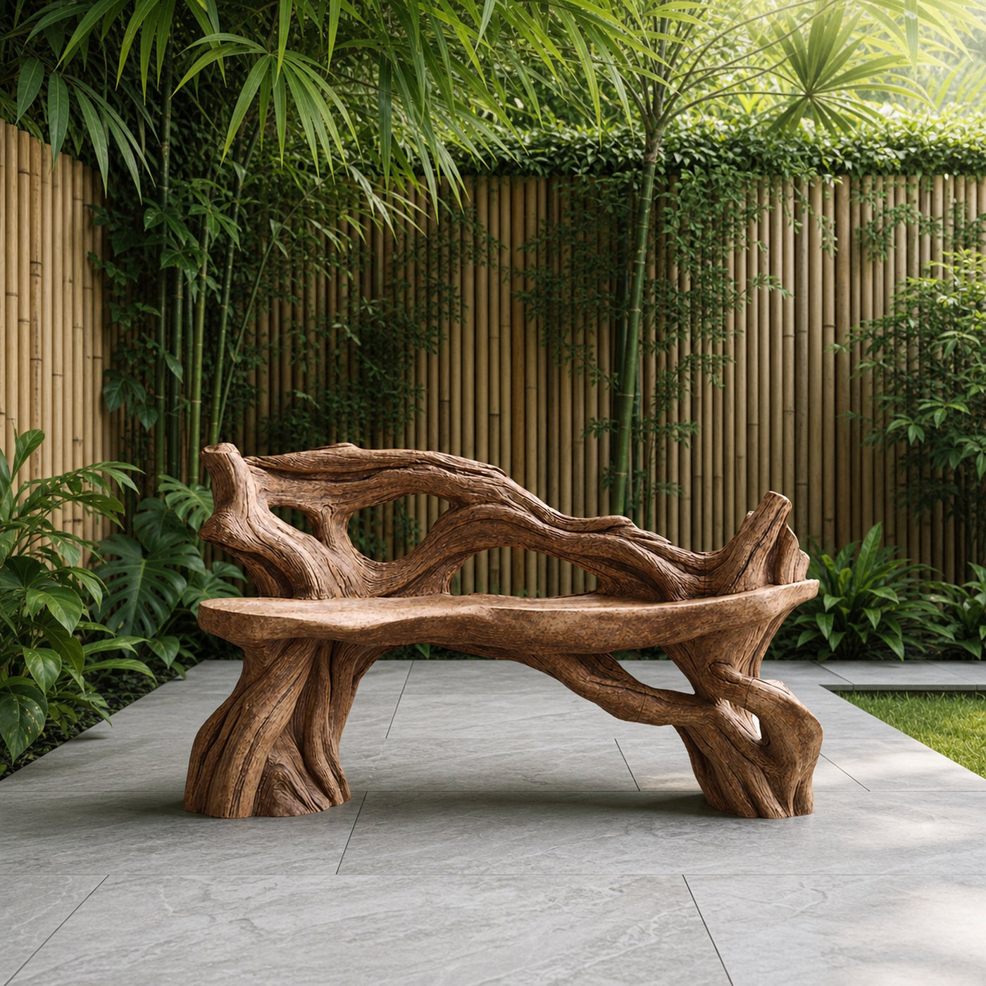 Handcrafted Branch Bench Outdoor Decor For Hand Carved Gardens - product view 6
