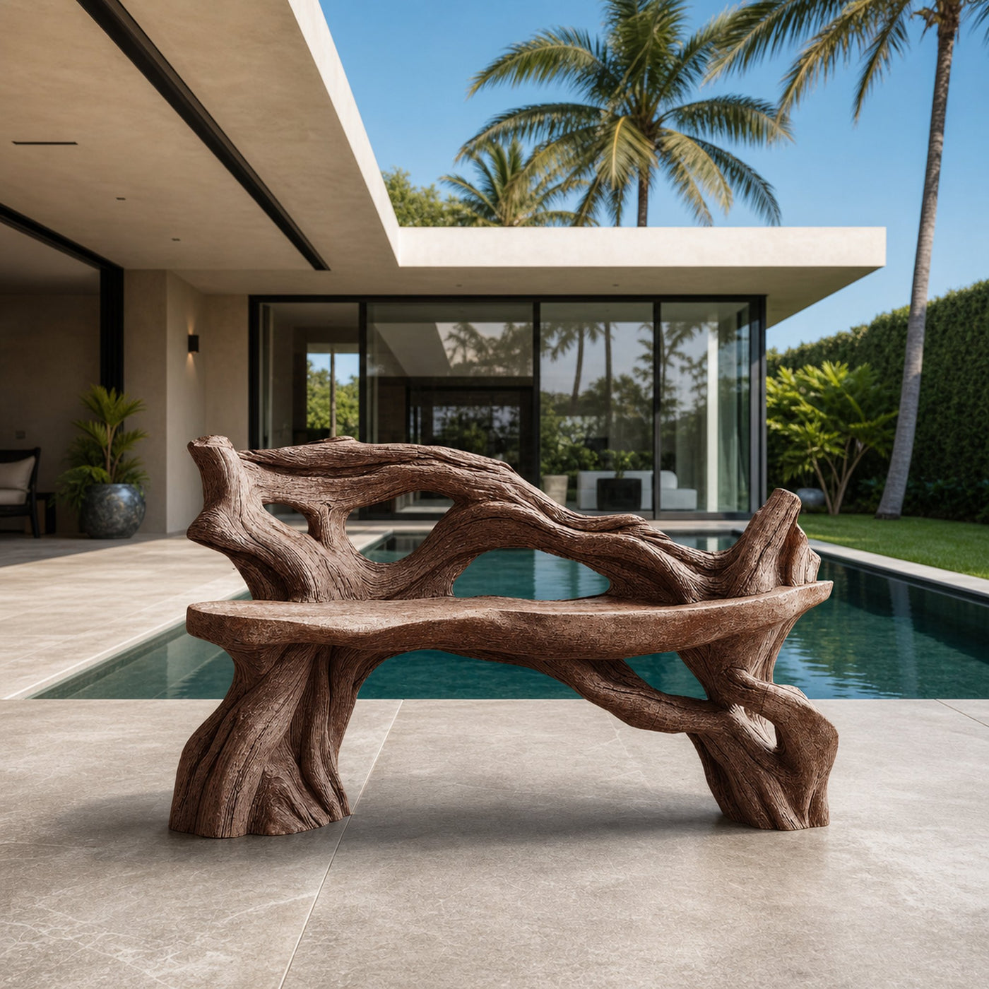 Handcrafted Branch Bench Outdoor Decor For Hand Carved Gardens - product view 7