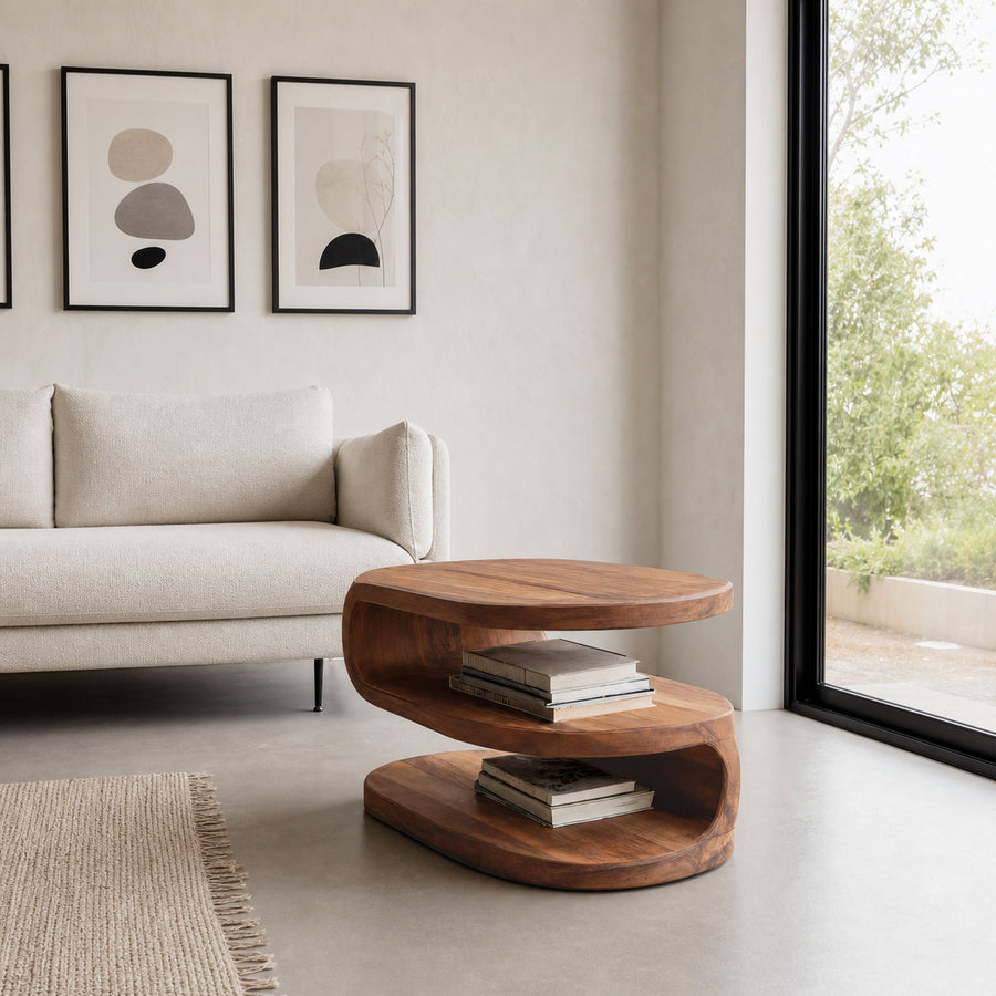 Handcrafted Coffee Table Three Layer For Living Room Decor