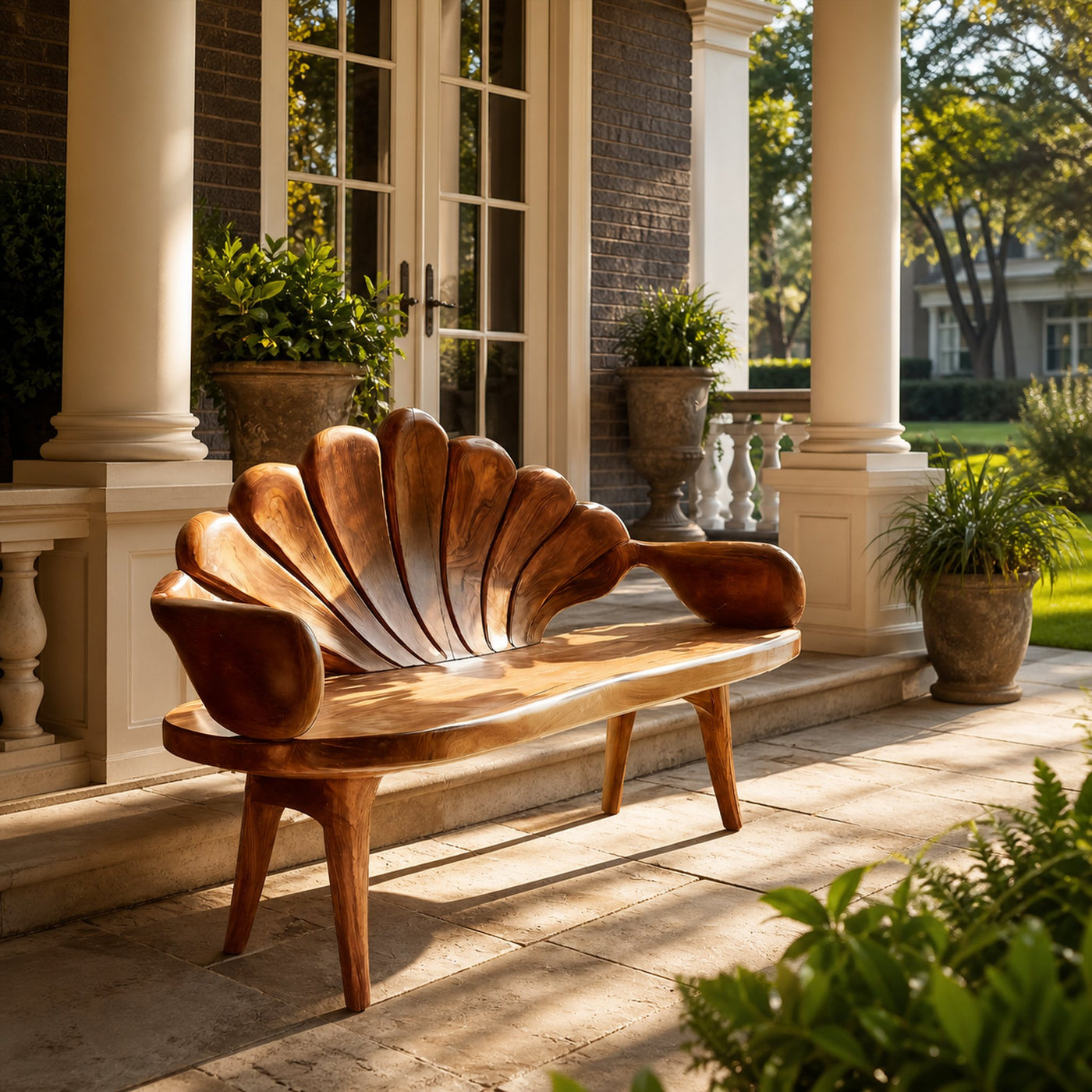 Handcrafted Entryway Bench In Solid Wood For Home Use