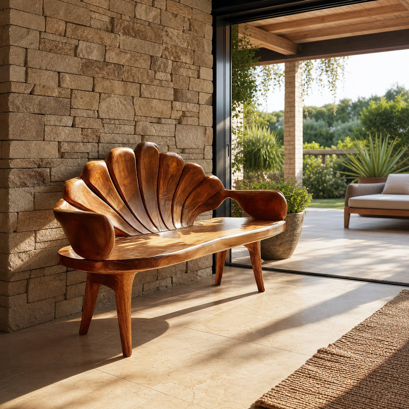 Handcrafted Entryway Bench In Solid Wood For Home Use - product view 6