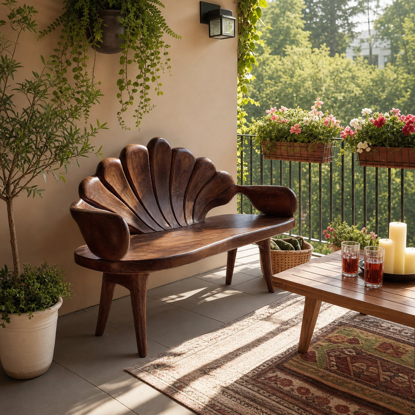Handcrafted Entryway Bench In Solid Wood For Home Use - product view 7