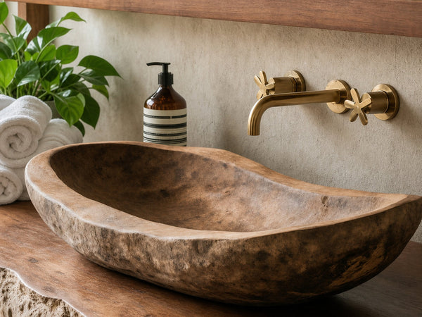 Handcrafted Farmhouse Wood Wash Basin For Bathroom Use