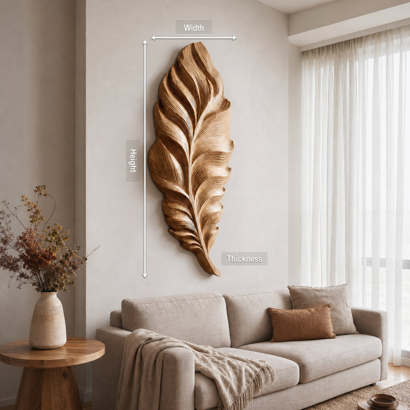 Handcrafted Feather Wall Art For Home Decor - product view 8