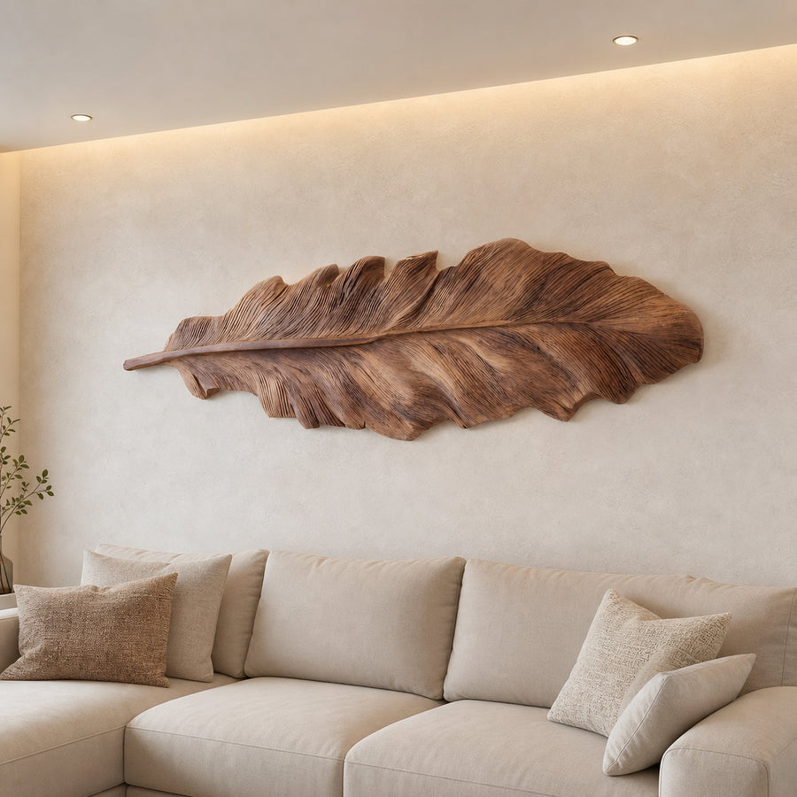 Handcrafted Feather Wall Sculpture For Living Room Decor