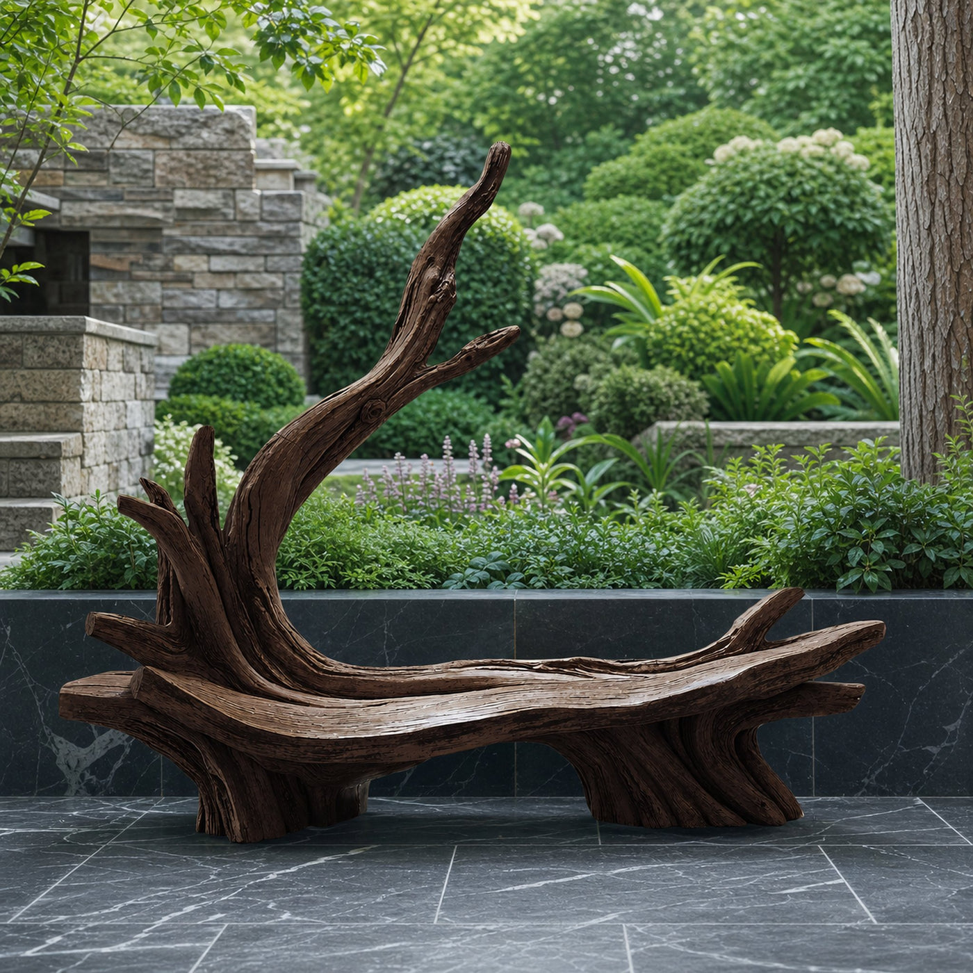 Handcrafted Live Edge Bench For Artistic Patio Designs - product view 7