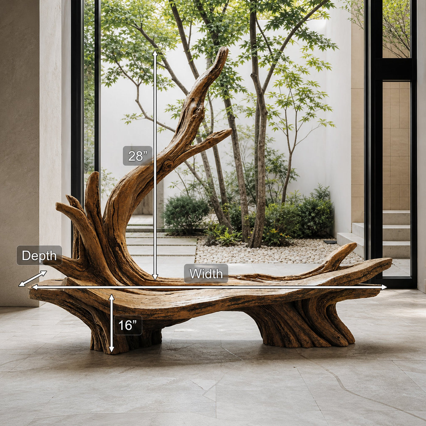 Handcrafted Live Edge Bench For Artistic Patio Designs - product view 8