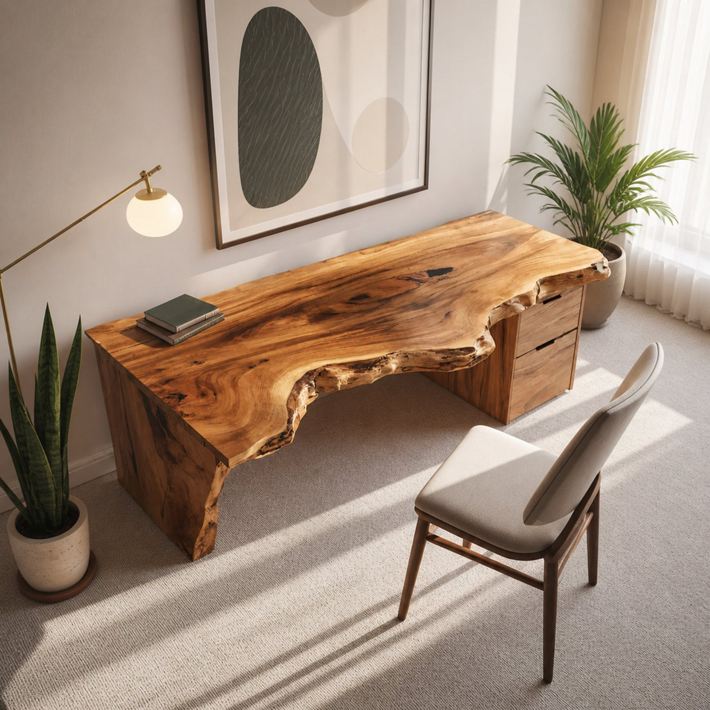 Handcrafted Live Edge Desk For Office Or Workspace - product view 6