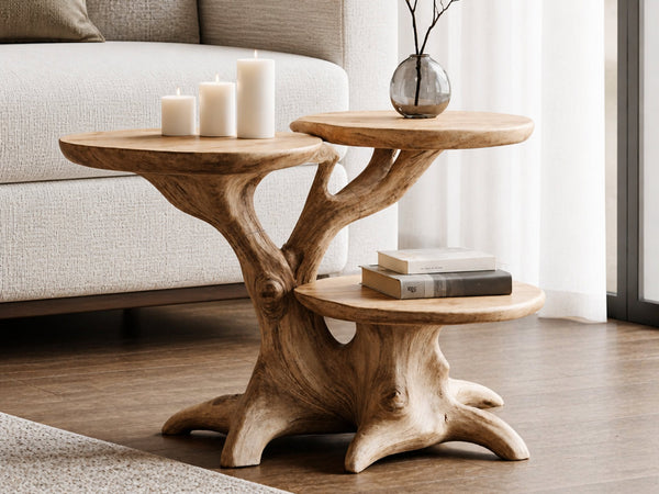 Handcrafted Live Edge End Table For Living Room