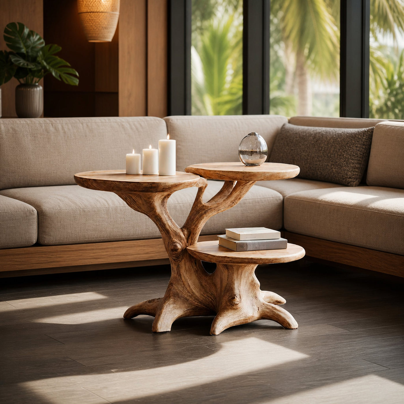 Handcrafted Live Edge End Table For Living Room - product view 6