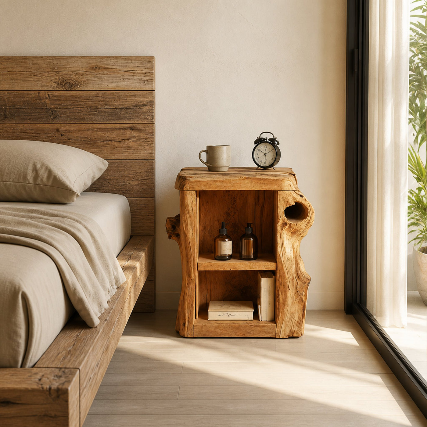 Handcrafted Live Edge Nightstand For Elegant Bedroom - product view 6