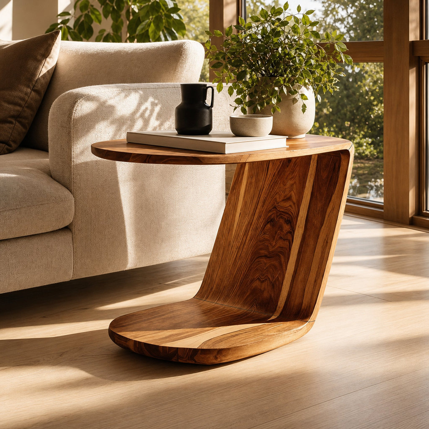 Handcrafted Live Edge Side Table For Furniture Collection