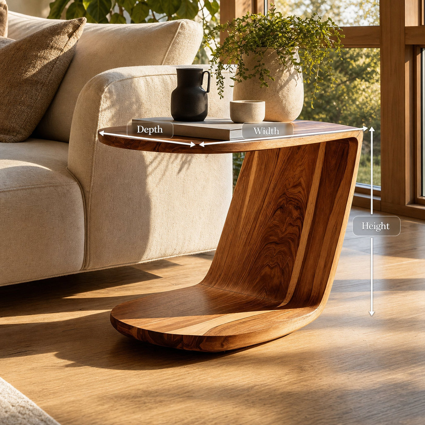 Handcrafted Live Edge Side Table For Furniture Collection - product view 8