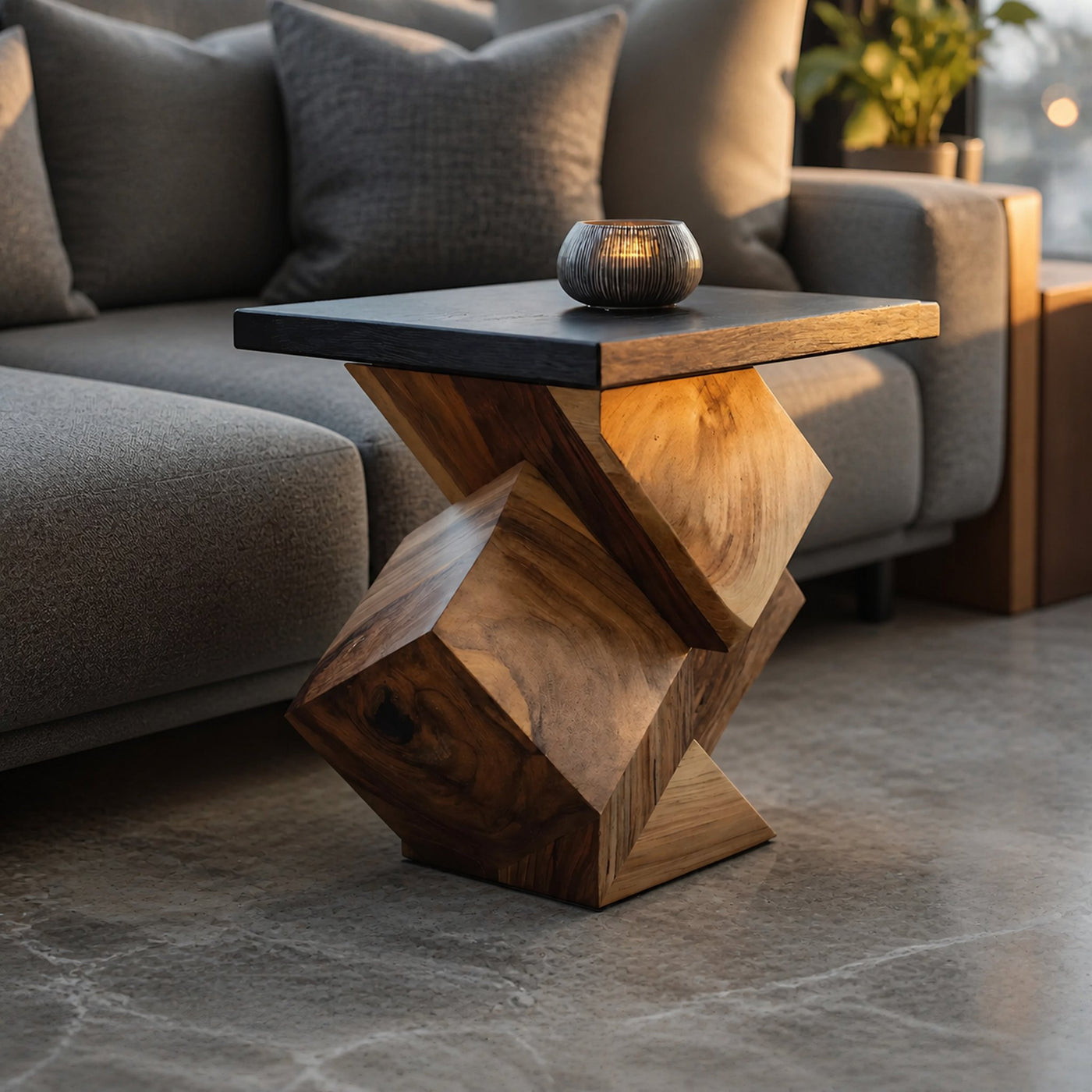Handcrafted Live Edge Side Table For Warm Living Space