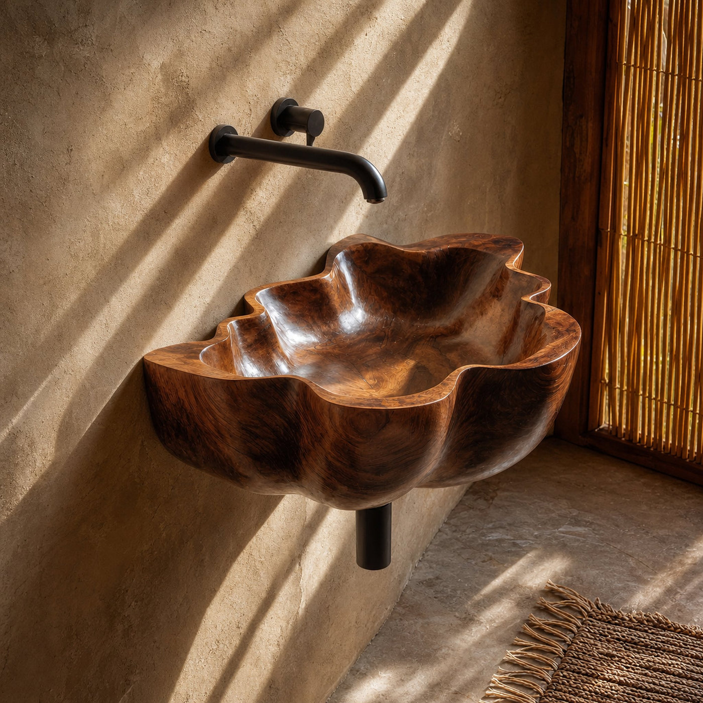 Handcrafted Live Edge Wood Basin For Unique Bedroom Vanity Decor