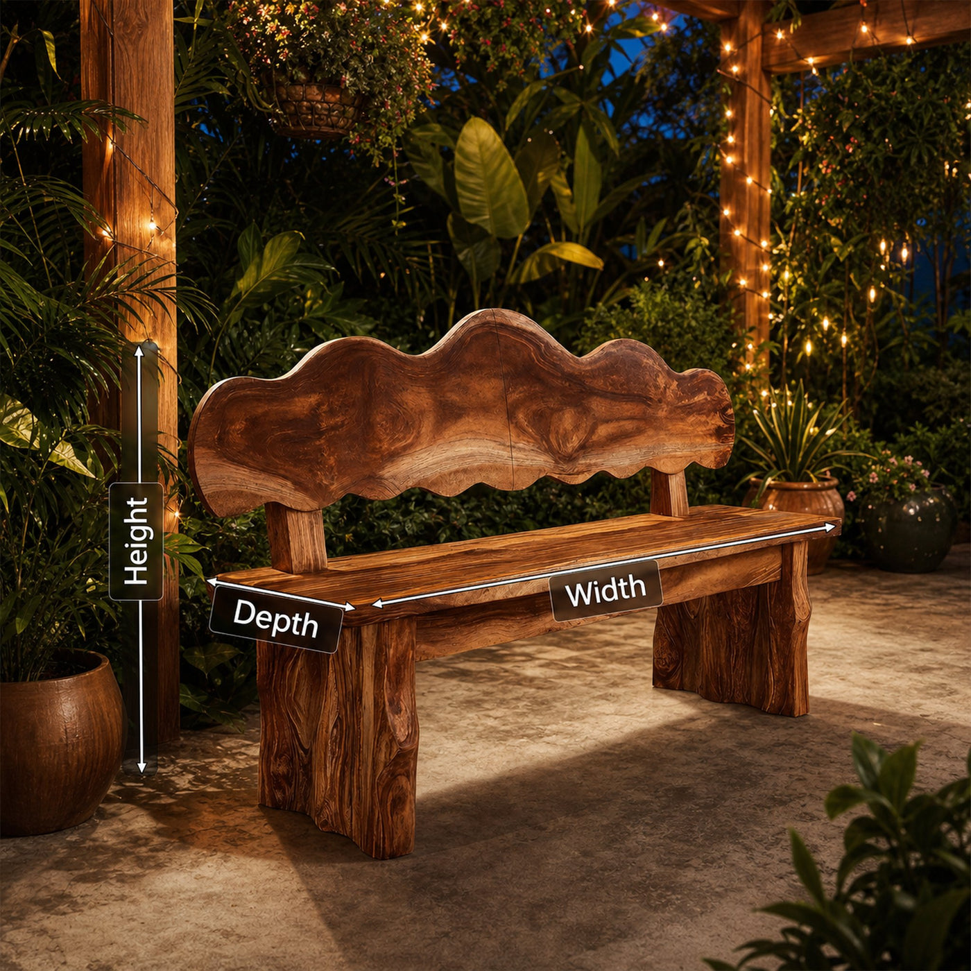 Handcrafted Live Edge Wood Bench For Hallway Furniture - product view 8