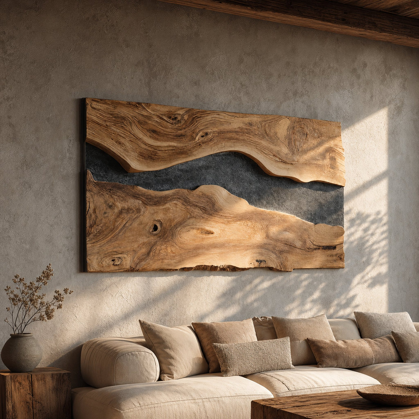Handcrafted Modern Wooden Wall Sculpture For Home