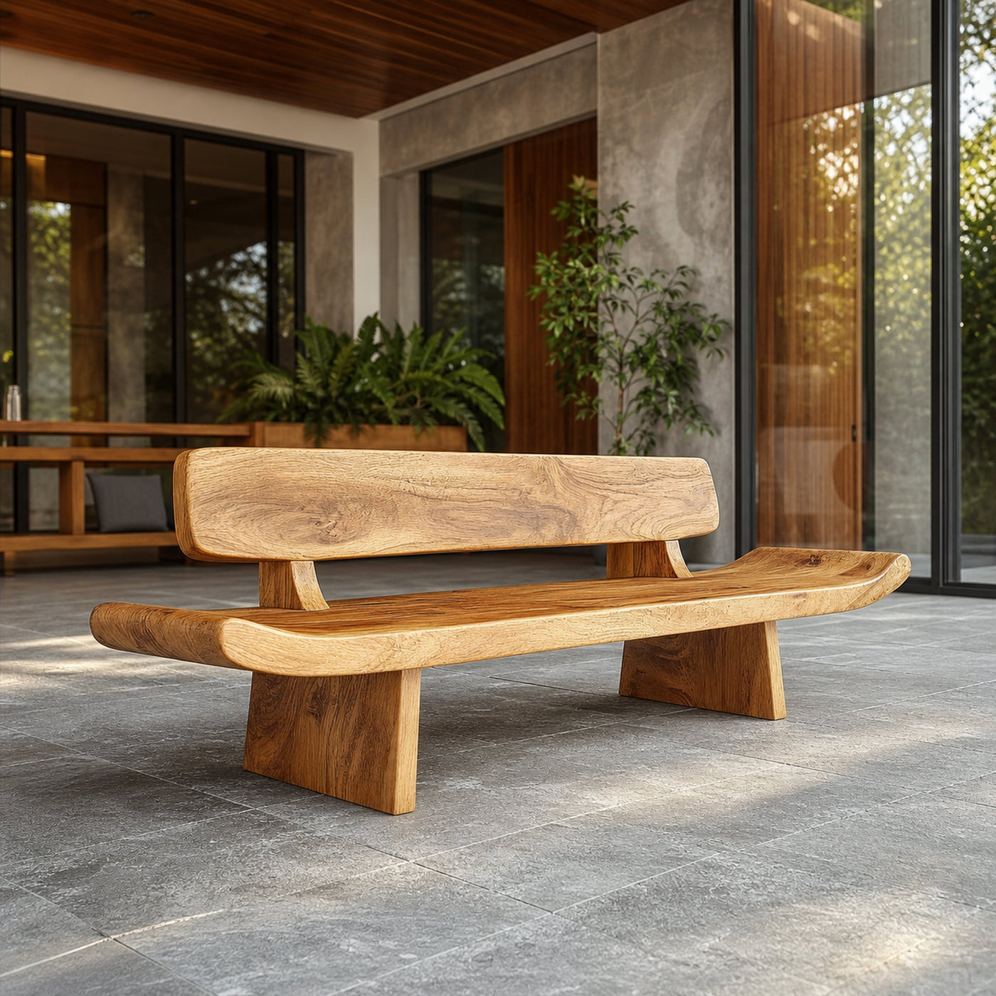 Handcrafted Organic Live Edge Wood Bench For Entryway Or Hallway