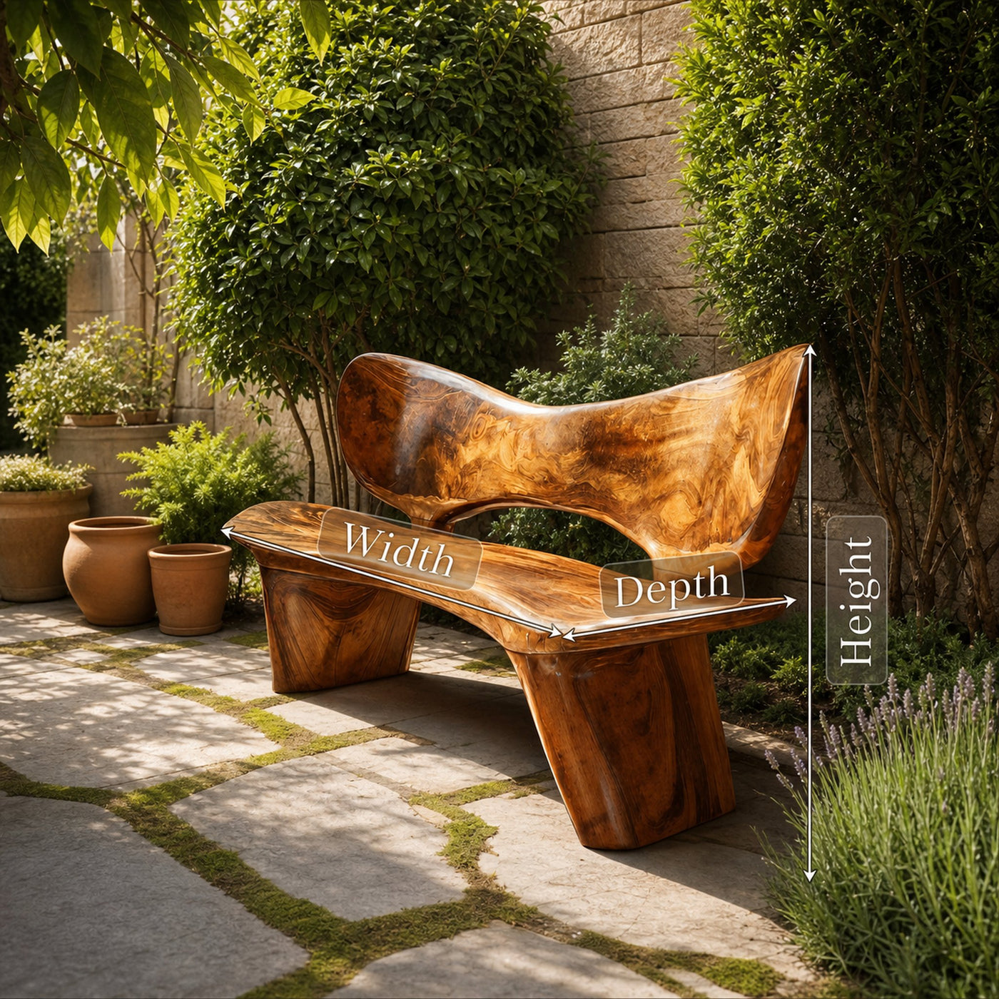 Handcrafted Outdoor Wooden Bench For Serene Garden Corners - product view 7