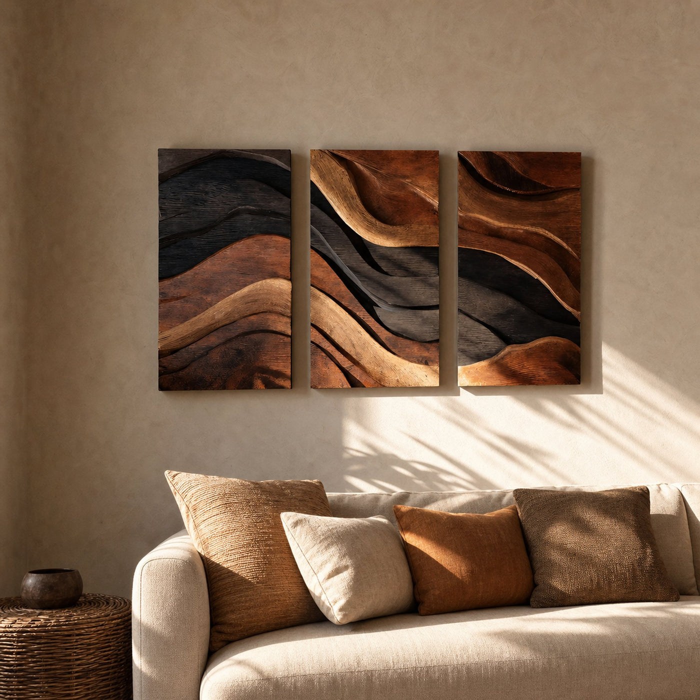 Handcrafted Rectangle Solid Wood Wall Art For Living Room