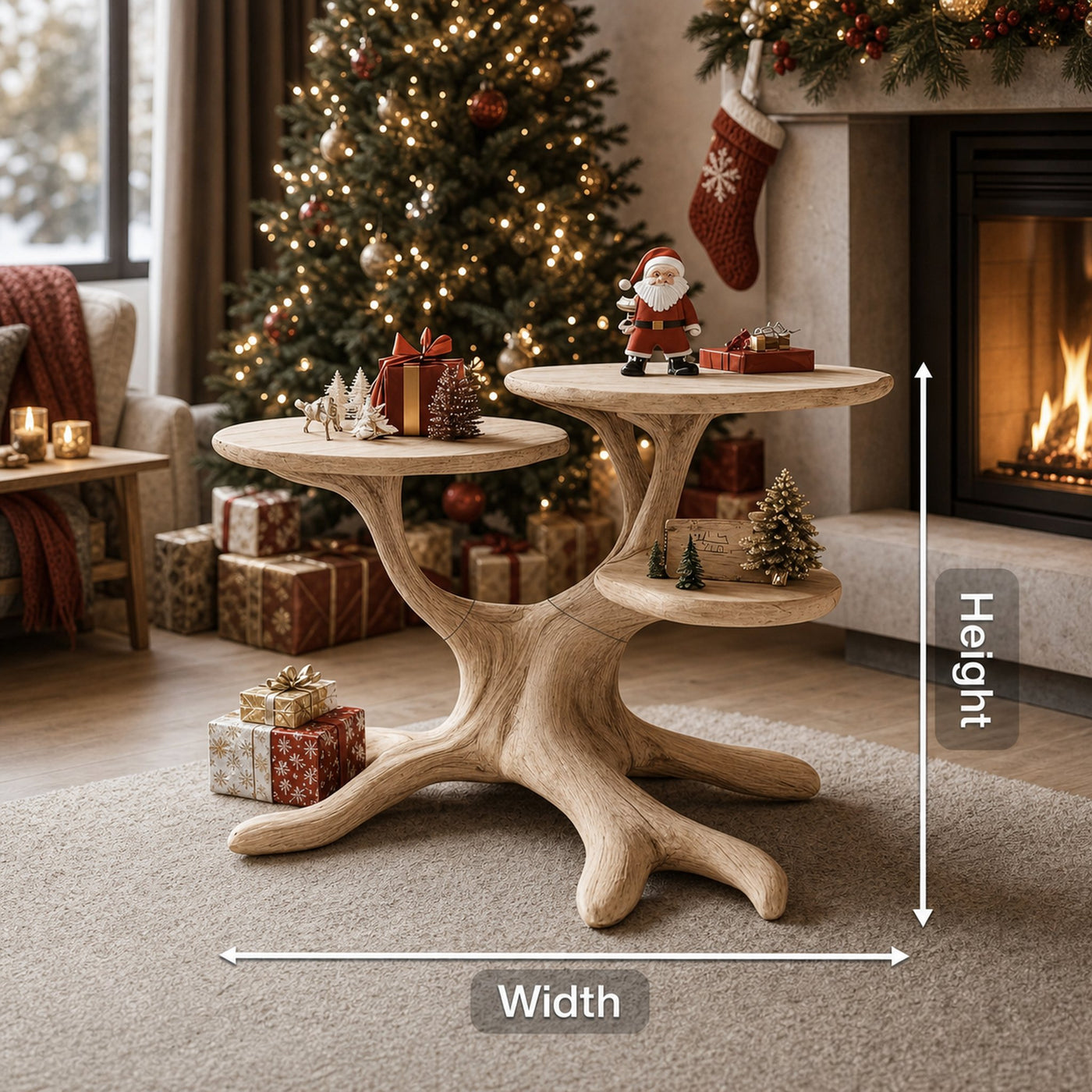 Handcrafted Round End Table For Living Room Holiday Furniture Decor - product view 8