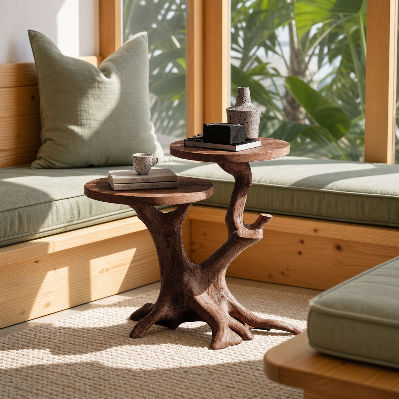 Handcrafted Round End Table Living Room Decor - product view 7