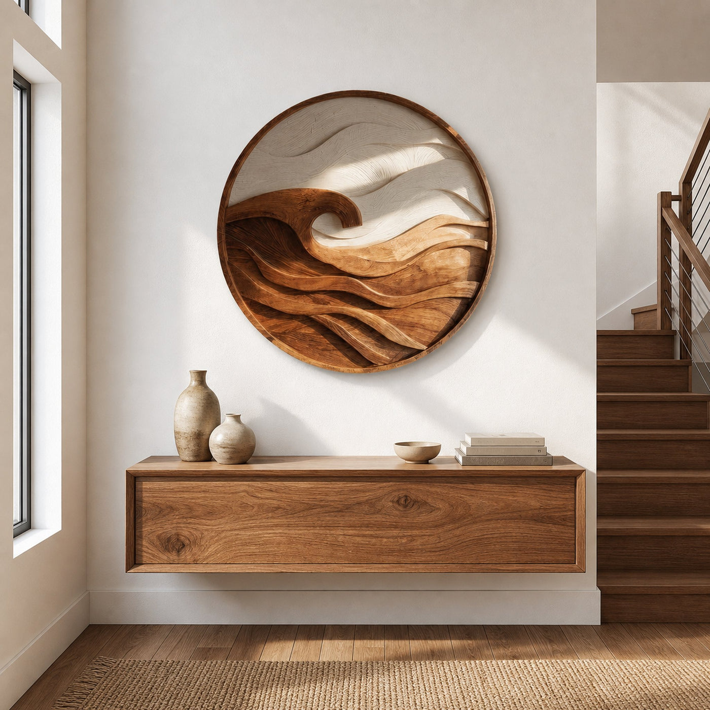 Handcrafted Round Wave Wall Art For Wall Decor - product view 6