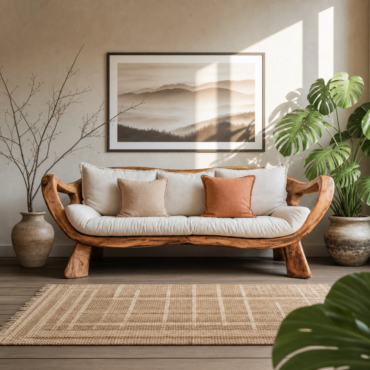 Handcrafted Rustic Sofa For Living Room Or Lounge - product view 6