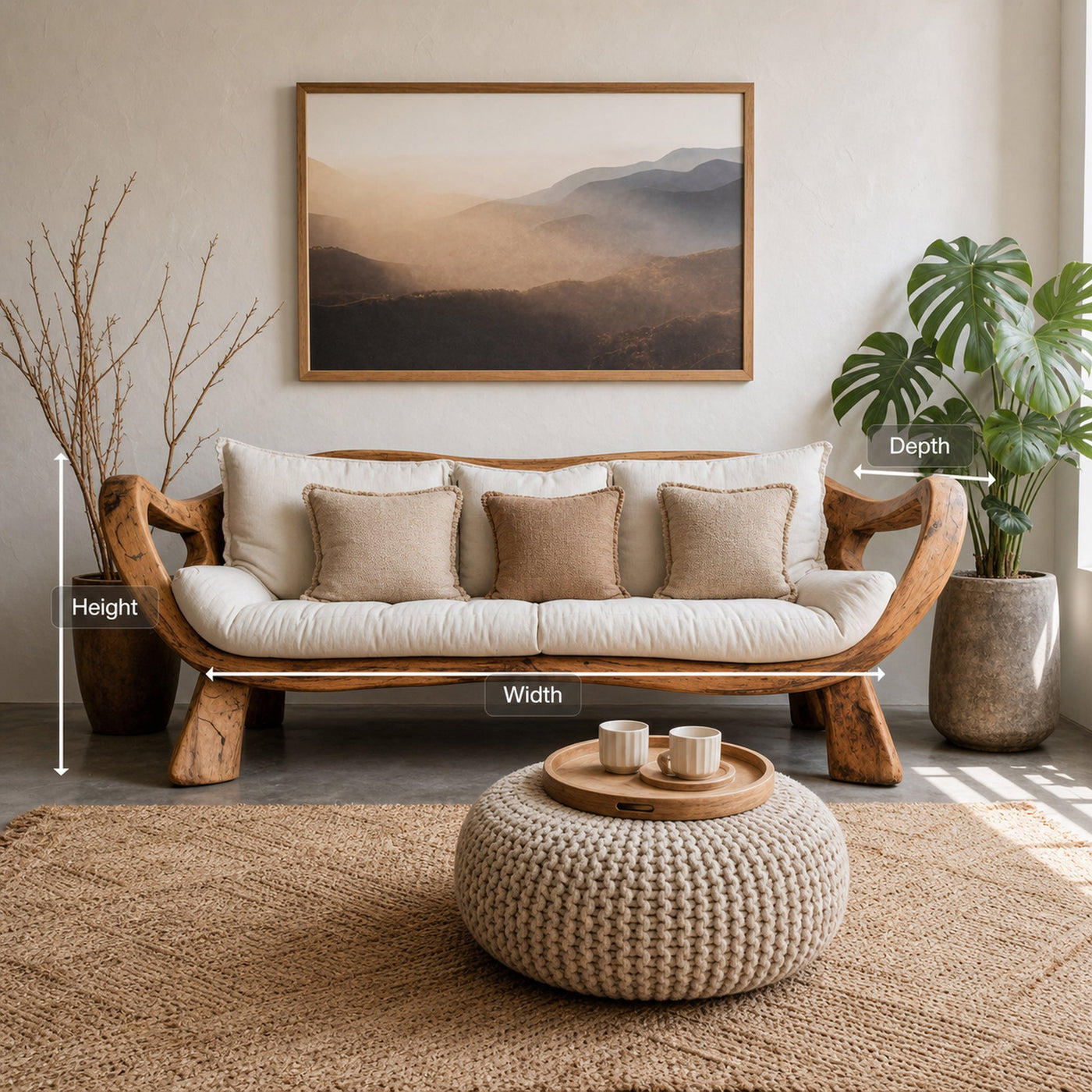Handcrafted Rustic Sofa For Living Room Or Lounge - product view 8
